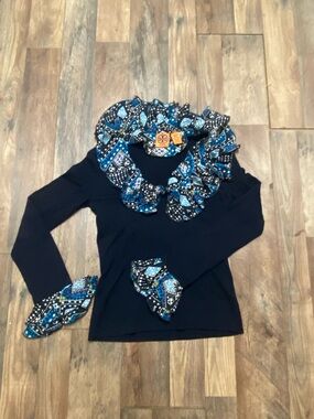 Tory Burch Wool Top w/ Silk Collar & Sleeves | Size Small |